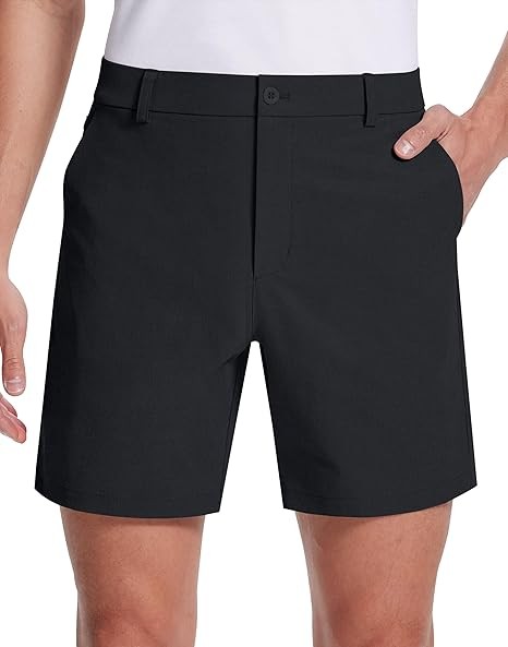 Mens Golf Shorts 7 Inch Inseam Flat Front Hybrid Stretch Dress Casual Work Shorts with 5 Pockets Lightweight Quick Dry