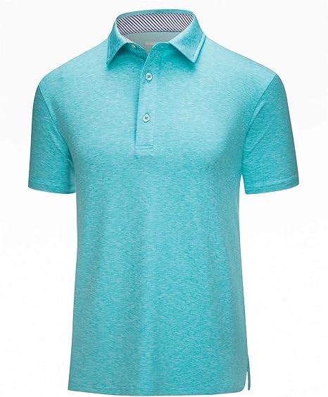 Men's Short Sleeve Polo Golf Shirts 3-Button Moisture Wicking Athletic T-Shirts Casual Collared Shirt