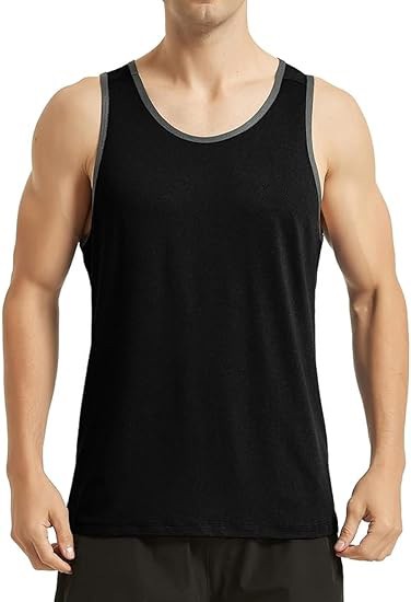 Men's Quick Dry Sports Tank Tops Athletic Gym Bodybuilding Fitness Sleeveless Shirts for Beach Running Workout
